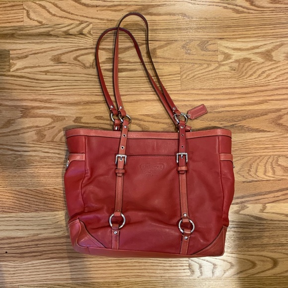 Red Coach Leather Pocketbook - Picture 1 of 8